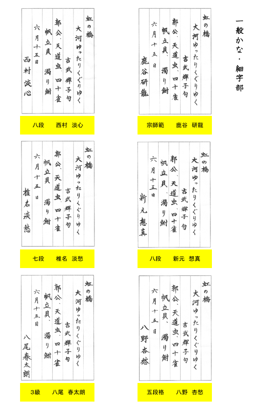 細字部優秀作品
